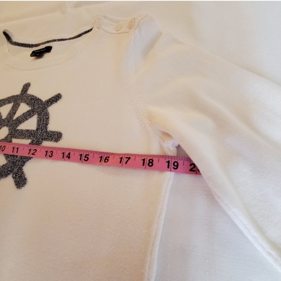 Nautica Sweater Womens Medium Ships Wheel Marshmallo Beach Boat Cover Up M - Picture 12 of 14